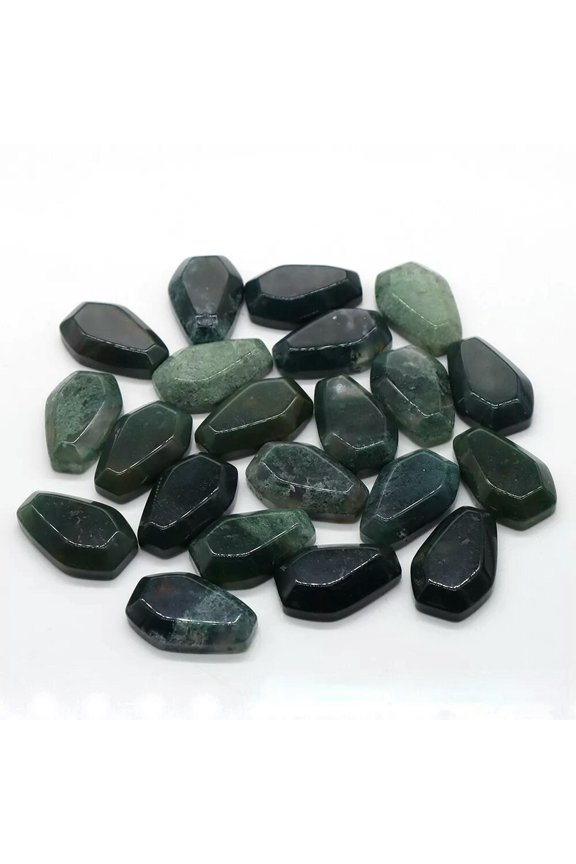 50pcs Natural Hand Carved Healing Crystal Indian Agate Crystal Coffin Stone