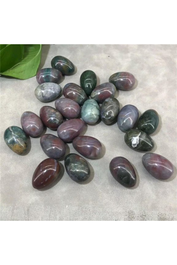 50pcs Natural Indian Agate Stone Egg Crystal Skull Carved Healing Reiki No hole