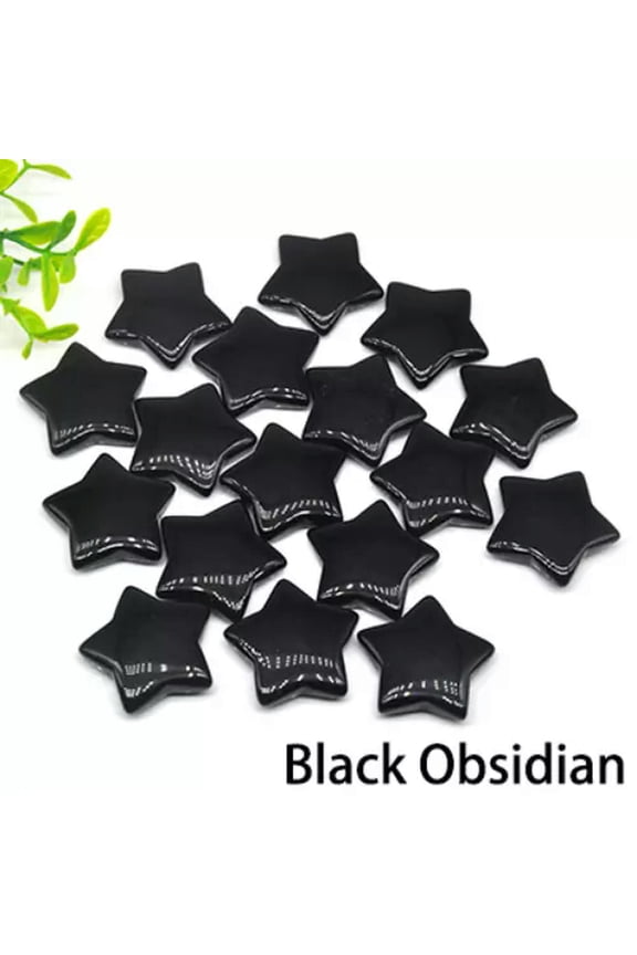 50pcs Natural Obsidian Stone Star Crystal Gemstone Chakra Healing Stone 20mm