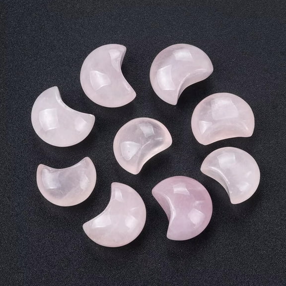 MATROOY 50pcs Natural Roses Quartz Stone Moon Carved Crystal Healing Wholesale No Hole