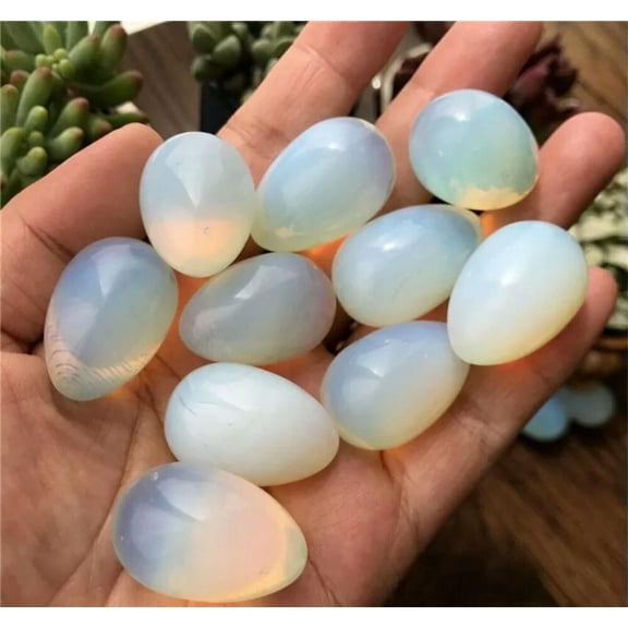 MATROOY 50pcs Opal Stone Egg Crystal Skull Carved Healing Gem Reiki No hole