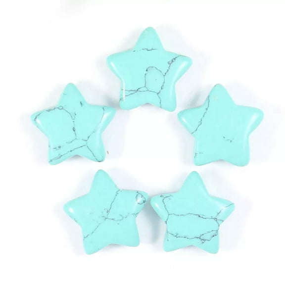 MATROOY 50pcs Turquoise Stone Star Crystal Gemstone Chakra Healing Stone 20mm