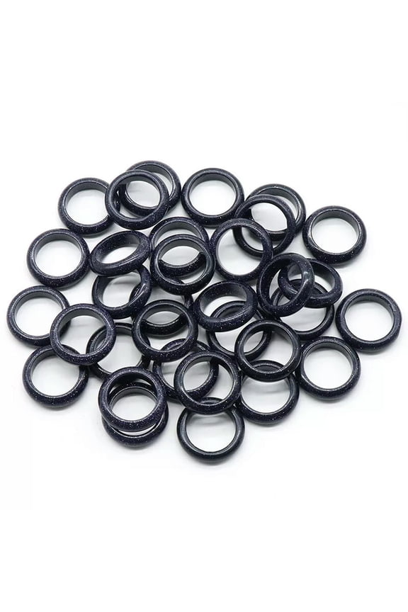 50pcs Wholesale Ring Jewelry Natural Blue Sand Stone Gemstone Rings Lots