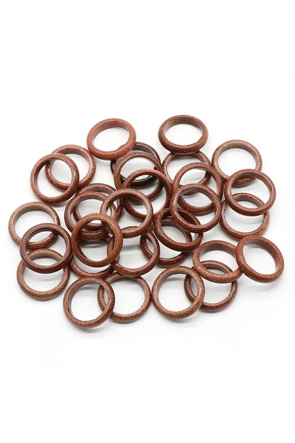 50pcs Wholesale Ring Jewelry Natural Gold Sand Stone Gemstone Rings Lots