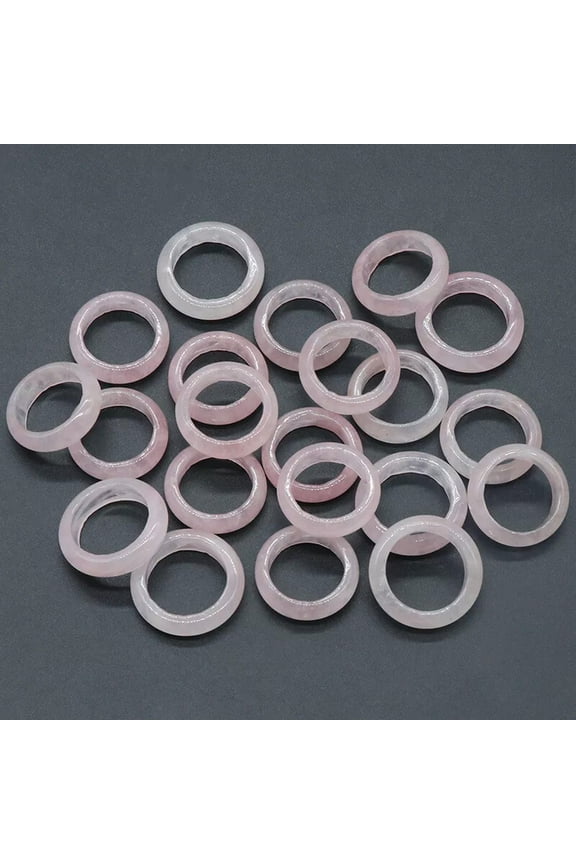 50pcs Wholesale Ring Jewelry Natural Rose Quartz Stone Gemstone Rings Lots