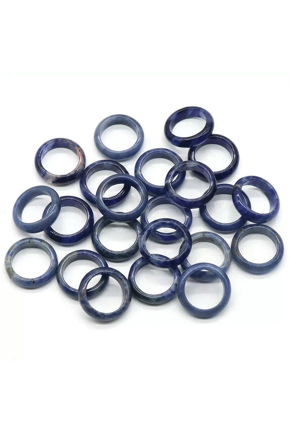 50pcs Wholesale Ring Jewelry Natural Sodalite Stone Gemstone Rings Lots