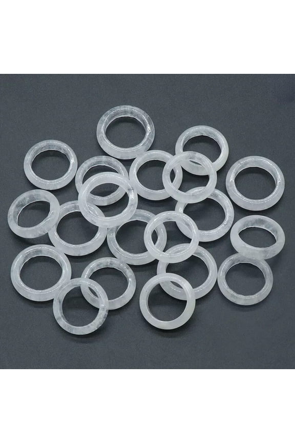 50pcs Wholesale Ring Jewelry Natural White Crystal Stone Gemstone Rings Lots