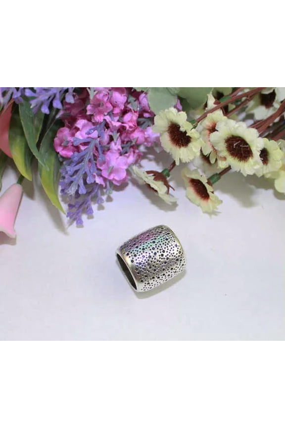 5PCS Tibetan Silver Hammered Cyliner Scarf Ring A12895