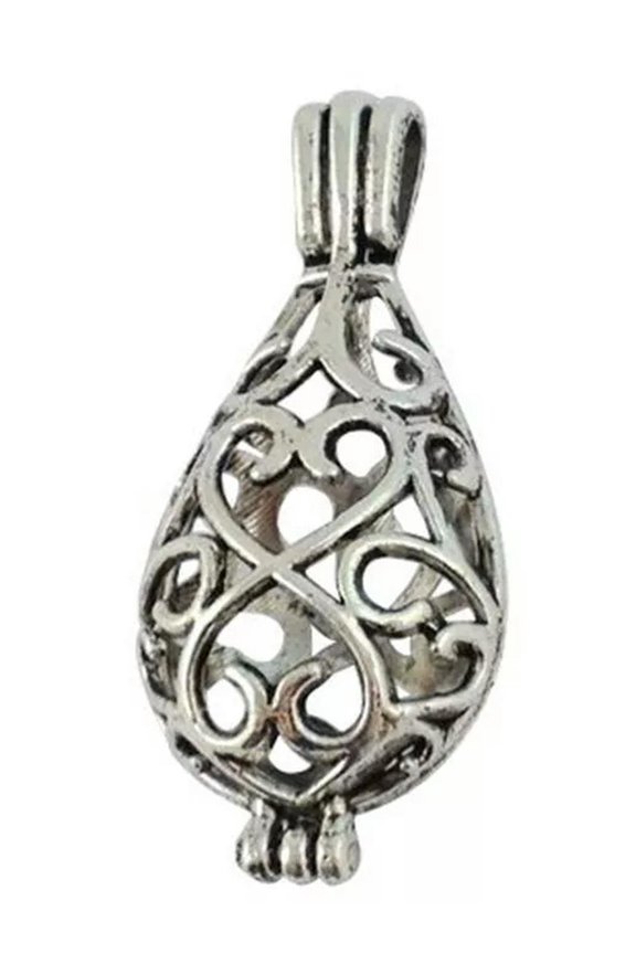 5Pcs Tibetan Silver Filigree Oval Locket Pendants T16559