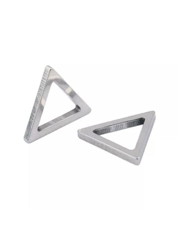 5pcs Geometric Earrings Charms Stainless Steel Circle Oval Triangle Connectors -Triangle Frame
