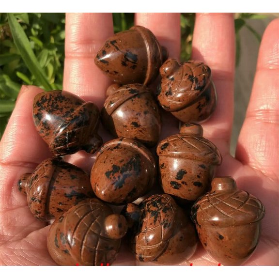 MATROOY 5pcs Natural Red Obsidian Pine Cones Quartz Crystal Carved Polishing Healing