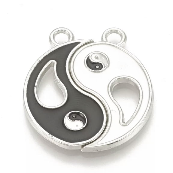 MATROOY 5sets Yin Yang Enamel Split Pendants Couples Matching Friendship Charms 27x15mm