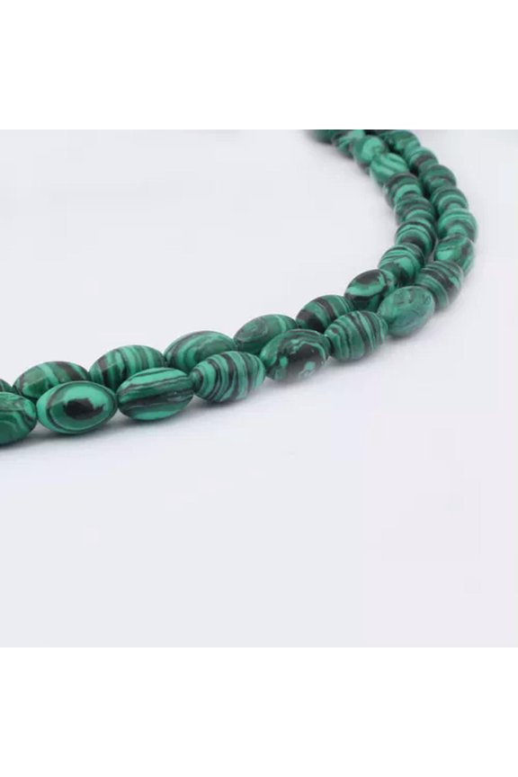 6*9 mm Natural Stone Oval Abacus 44Pcs Beads Agates Quartzs For Jewellery 15''-malachite