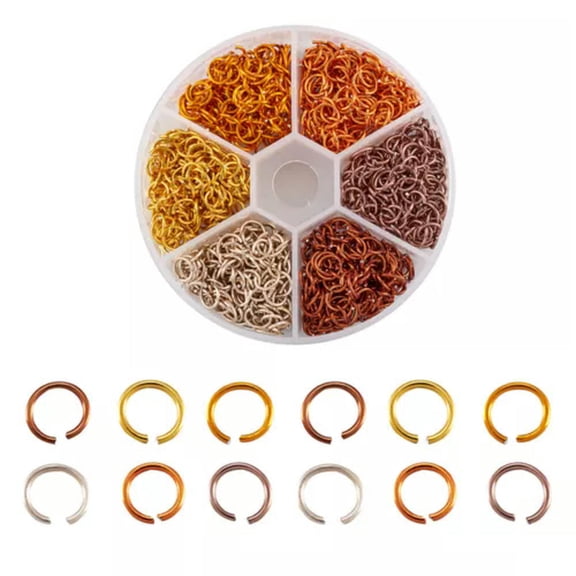 MATROOY 6 Colors Aluminum Wire Open Jump Rings Mixed Color 6x0.8mm Jewelry Connector-Mixed Color #04
