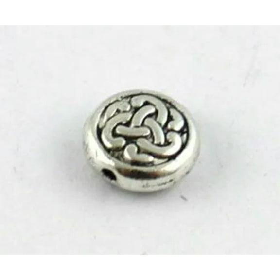 MATROOY 60PCS Antiqued Silver Knot Flat Beads Jewelry Making