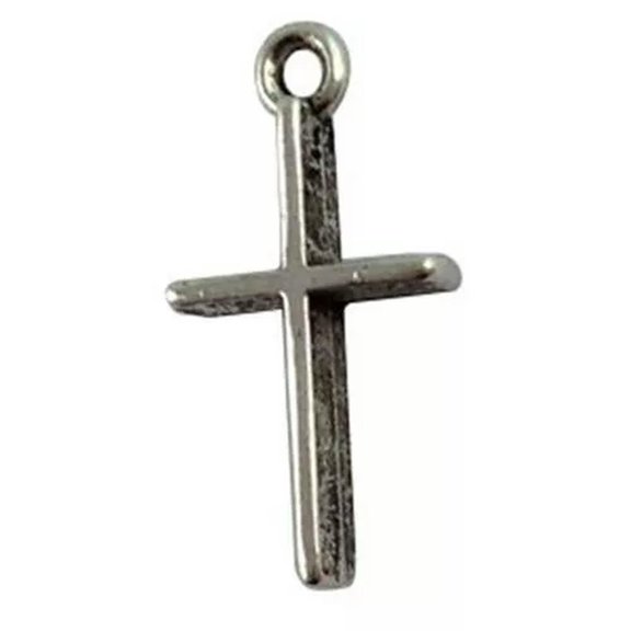 MATROOY 60Pcs Tibetan Silver Smooth Cross Charms T12580