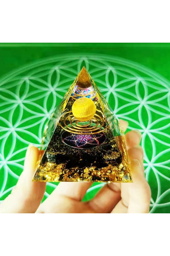 60mm Handmade Tiger Eye Crystal Sphere Obsidian Orgone Pyramid Energy Healing