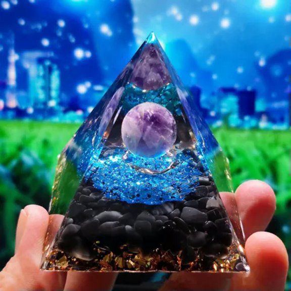 MATROOY 60mm Tree Life Space Crystal Quartz Sphere Orgonite Pyramid Chakra Energy Orgone-Colour 1-6cm