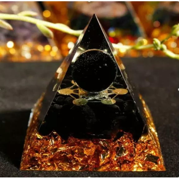 MATROOY 60mm Tree Life Space Crystal Quartz Sphere Orgonite Pyramid Chakra Energy Orgone-Colour 12-6cm