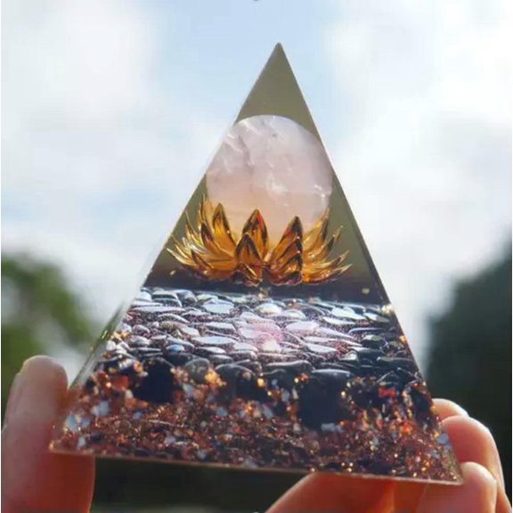 MATROOY 60mm Tree Life Space Crystal Quartz Sphere Orgonite Pyramid Chakra Energy Orgone-Colour 14-6cm