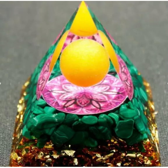MATROOY 60mm Tree Life Space Crystal Quartz Sphere Orgonite Pyramid Chakra Energy Orgone-Colour 16-6cm