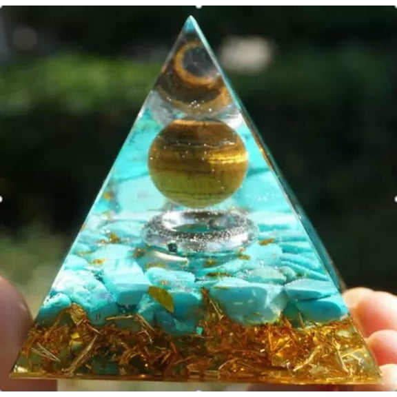 MATROOY 60mm Tree Life Space Crystal Quartz Sphere Orgonite Pyramid Chakra Energy Orgone-Colour 3-6cm