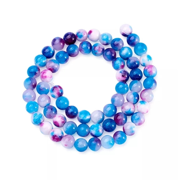 MATROOY 66pcs/strand Natural Dyed Persian Jade Beads 6mm Deep Sky Blue Smooth Gemstone