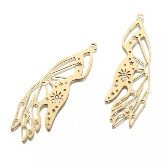 MATROOY 6X Raw Brass Hand Pendant Esoteric Symbol Tarot Astrology Charms For Diy Jewelry