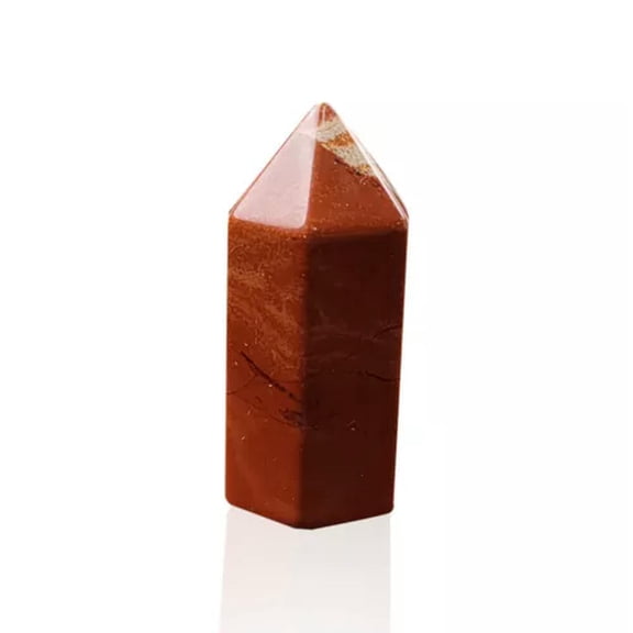 MATROOY 7 Chakra Gemstone Crystal Tumbled Single Point Obelisk Set Reiki Healing-Red Jasper