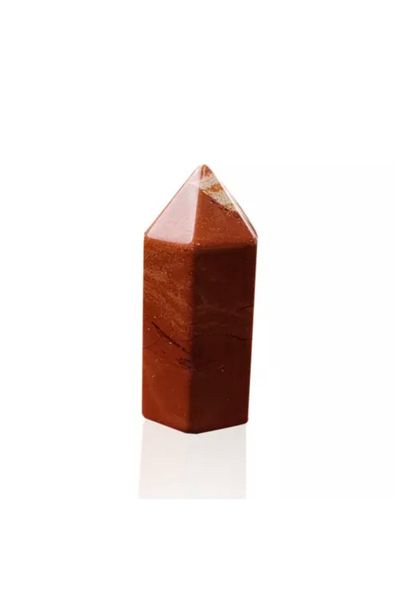 7 Chakra Gemstone Crystal Tumbled Single Point Obelisk Set Reiki Healing-Red Jasper