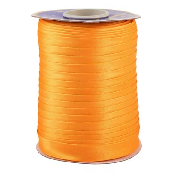 MATROOY 73 Yards Single Fold Bias Binding Tape 15mm Single Face Polyester Satin Ribbon-orange
