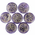 thumbnail image 1 of MATROOY 7Pcs Natural Crystal Palm Stone Engraved Circle Magic Archangel Healing Amulet-Amethyst, 1 of 9