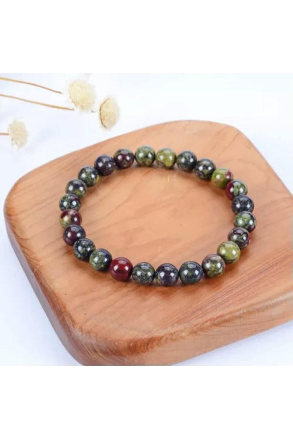 8-10mm Stretchy Stone Bracelets Assorted Natural Gemstone Beads Healing Reiki-Bloodstone