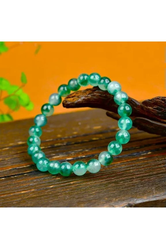 8-10mm Stretchy Stone Bracelets Assorted Natural Gemstone Beads Healing Reiki-Translucent Jade