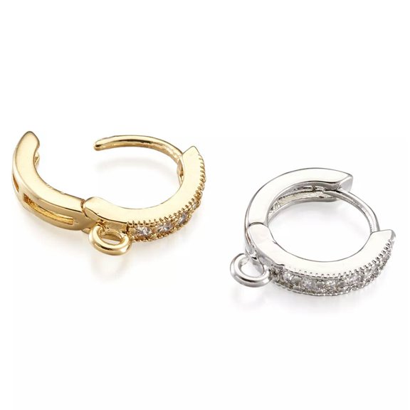 MATROOY 8 Piars Cubic Zirconia Hoop Earrings Lever Back Huggie Stud Earrings Components