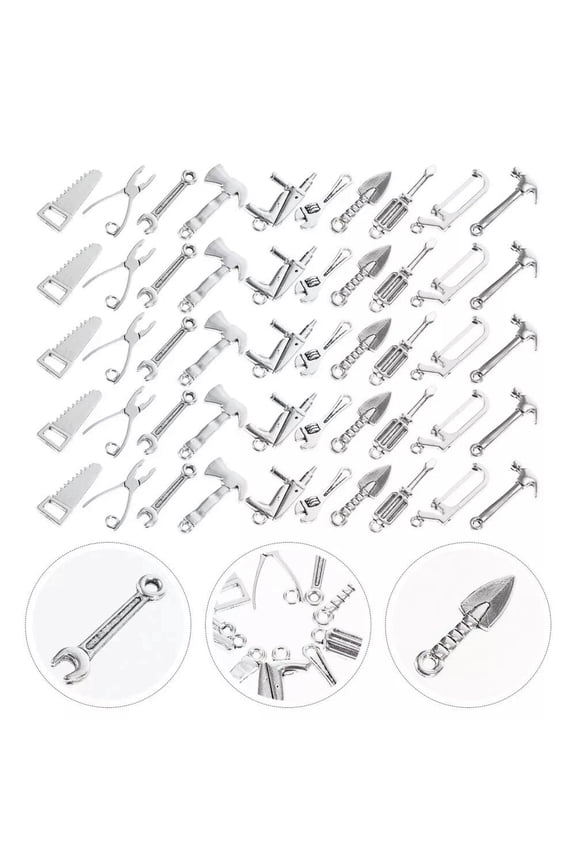 80pcs Tool Pendant keychain charms keychain tool Tool Charms Pendants