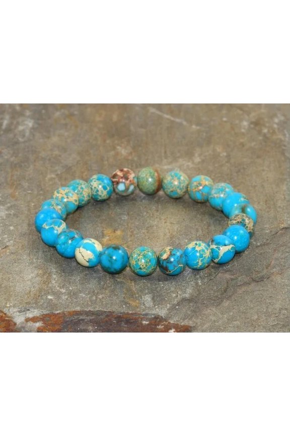 8MM Handmade Turquoise Bead Healing Energy Reiki Chakra Balance Bracelet Gifts