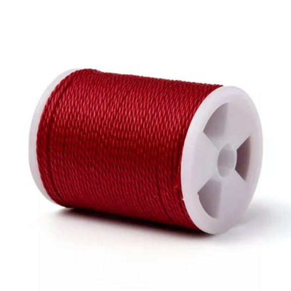 MATROOY 9-10Rolls Waxed Polyester Cords 1mm Twisted Sewing Thread Stitching Cords-FireBrick-10 Rolls