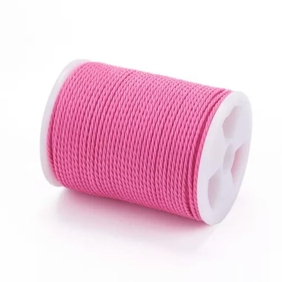 MATROOY 9-10Rolls Waxed Polyester Cords 1mm Twisted Sewing Thread Stitching Cords-Hot Pink-10 Rolls
