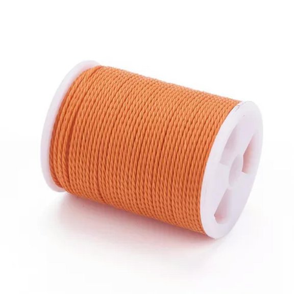 MATROOY 9-10Rolls Waxed Polyester Cords 1mm Twisted Sewing Thread Stitching Cords-Orange-10 Rolls