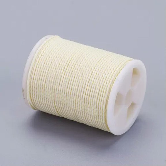 MATROOY 9-10Rolls Waxed Polyester Cords 1mm Twisted Sewing Thread Stitching Cords-PapayaWhip-10 Rolls