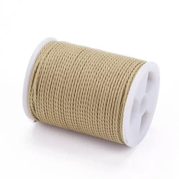 MATROOY 9-10Rolls Waxed Polyester Cords 1mm Twisted Sewing Thread Stitching Cords-Tan-10 Rolls