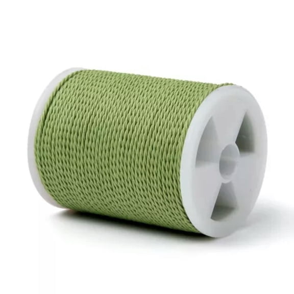 MATROOY 9-10Rolls Waxed Polyester Cords 1mm Twisted Sewing Thread Stitching Cords-Yellow Green-10 Rolls