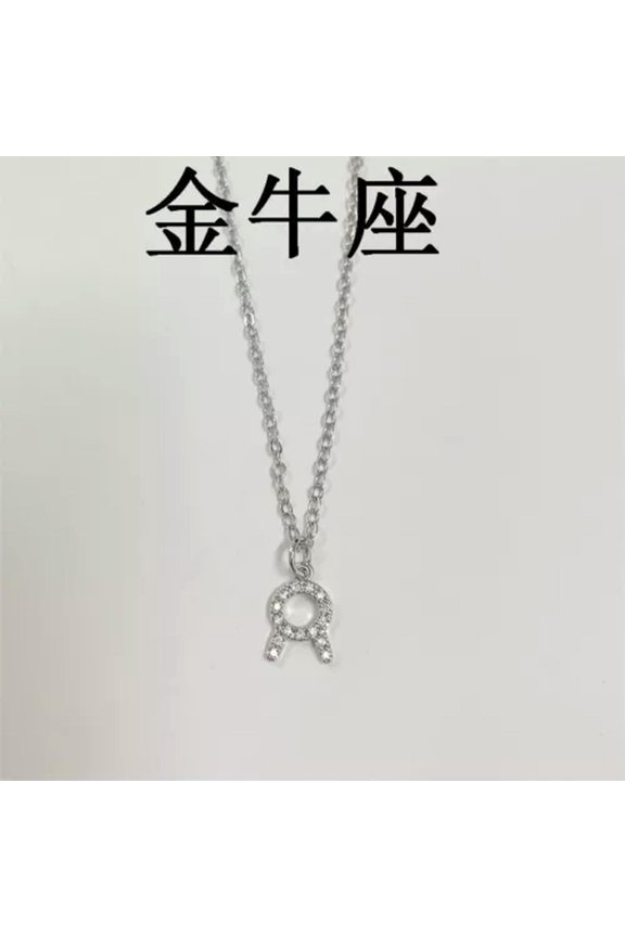 925 Silver Plated 12 Constellations Zodiac Zircon Necklace Women Jewellery Women-Taurus