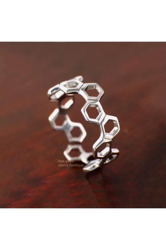 925 Sterling Silver Hollowed Band Open Ring A3523-6