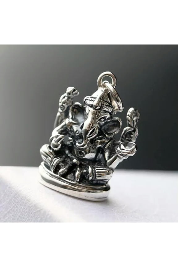 925 Sterling Silver Lord Ganesha Elephant Pendant A2845