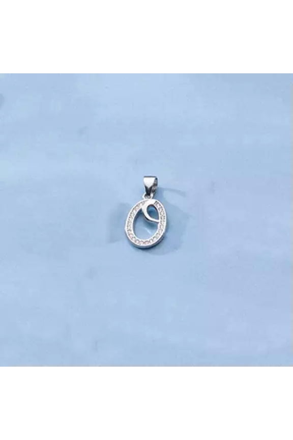 925 Sterling Silver Minimalist English Alphabet Letter Pendant- All 26 Alphabets-Pendant O