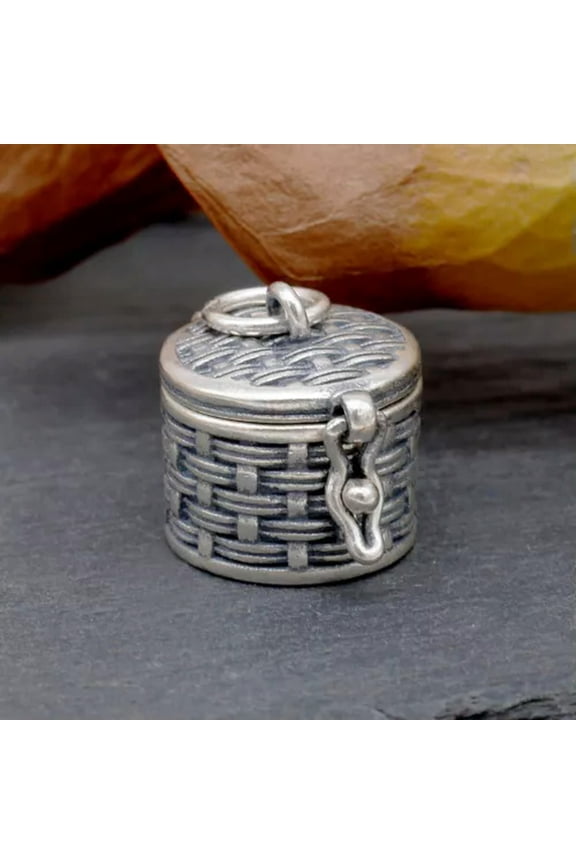 925 Sterling Silver Pendant Braided Locket Box A5000