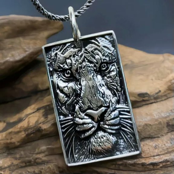 MATROOY 925 Sterling Silver Pendant H Unique Pattern Thai Silver Mighty Lion Pendant-Pendant ONLY