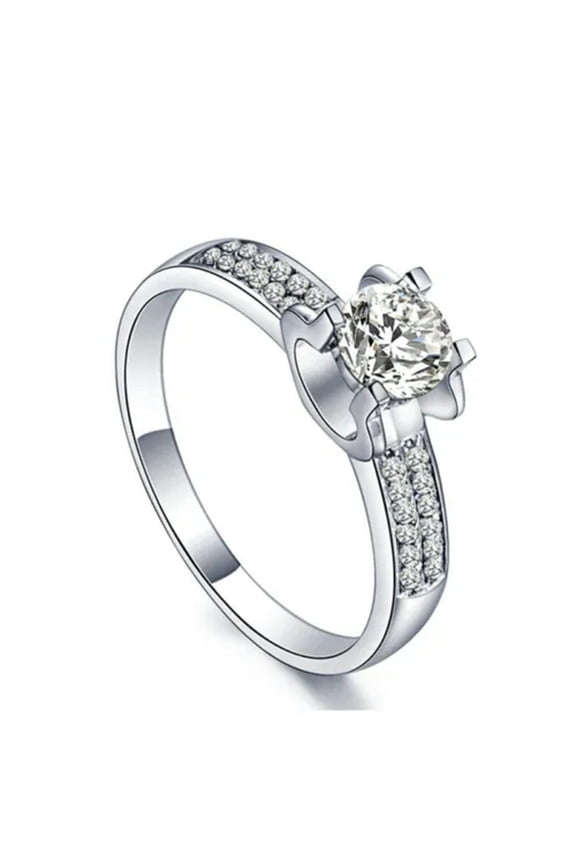925 Sterling Silver Rings 1.5 Carat Natural Zircon Womens Engagement Rings JZ004-5